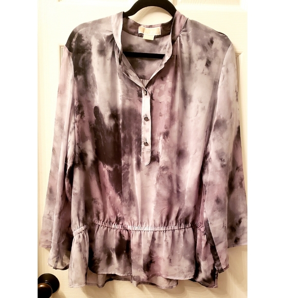 MICHAEL Michael Kors Tops - Michael by Michael Kors Sheer Gray Chiffon Blouse